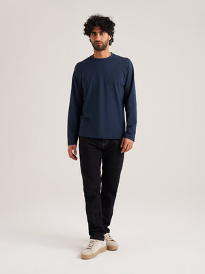 Long Sleeve Pique Crew Neck Tee