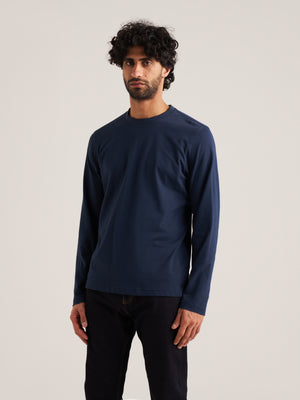 Long Sleeve Pique Crew Neck Tee