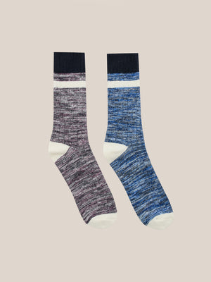 2 Pack Space Dye Socks Blue/Purple