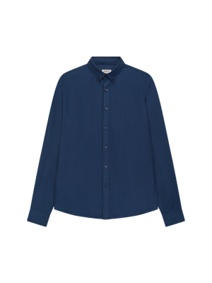 Button Collar Long Sleeve Linen Shirt