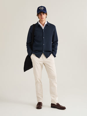 Mid Weight Merino Wool Polo Cardigan