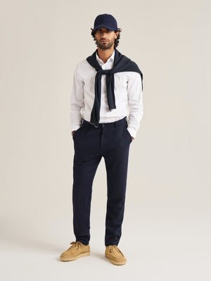 Pleat Front Wool Trouser
