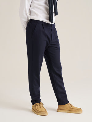 Pleat Front Wool Trouser