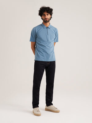 Zip neck Pique Polo