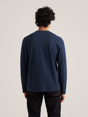 Long Sleeve Pique Crew Neck Tee