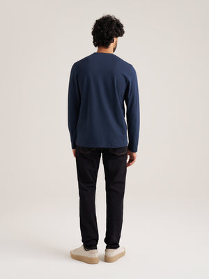 Long Sleeve Pique Crew Neck Tee