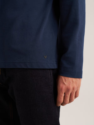 Long Sleeve Pique Crew Neck Tee
