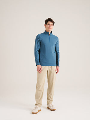 Long Sleeve Panel Zip Neck