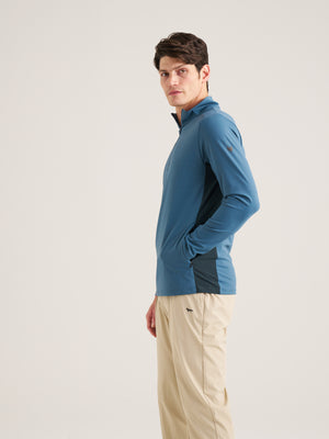 Long Sleeve Panel Zip Neck