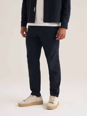 Seersucker Tapered Trousers