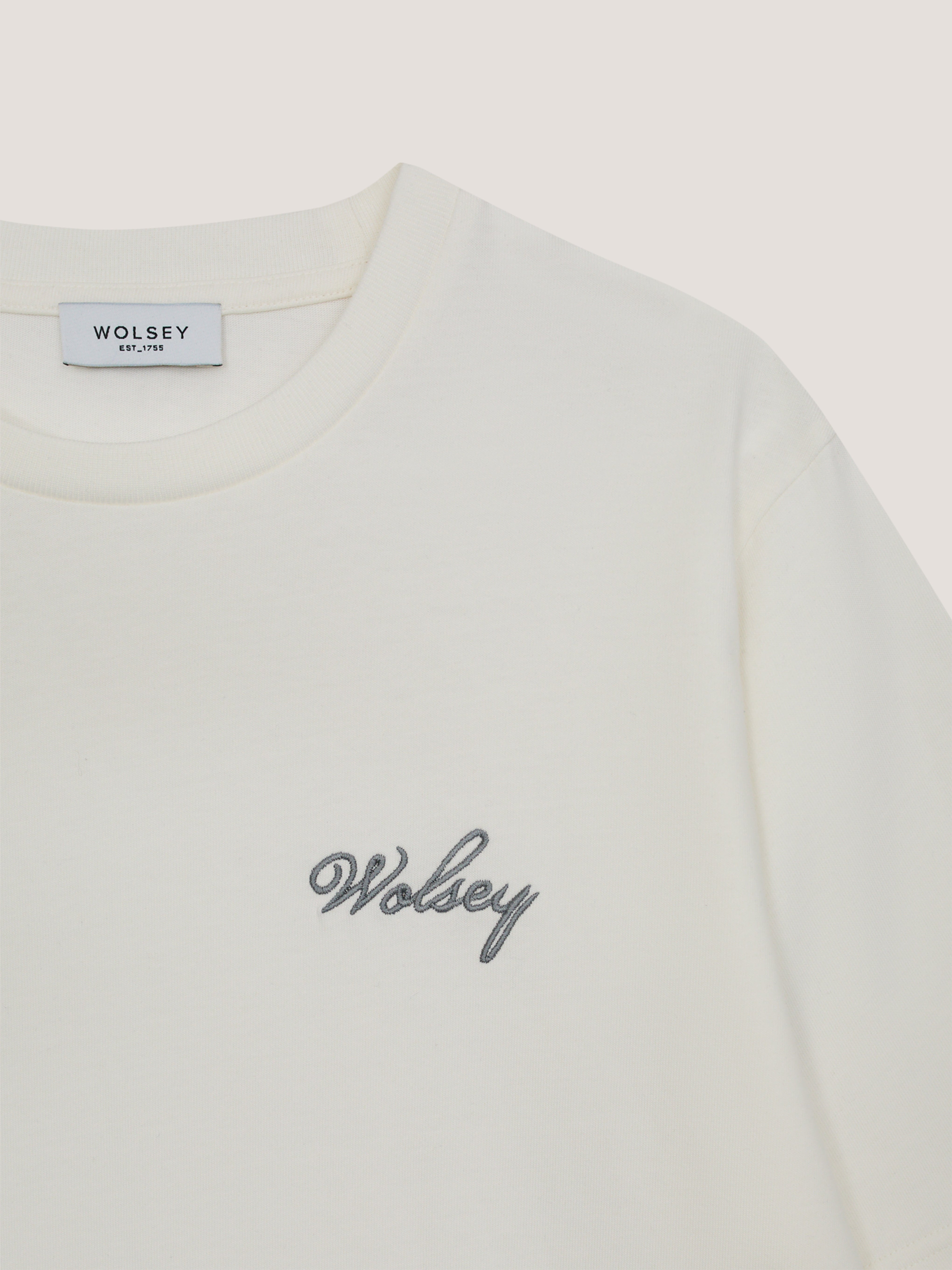 Tシャツ・カットソー WOOALONG Signature Embroidery Tshirt WHITE SE3DTS527WH Signature Embroidered T-shirt — Wolsey