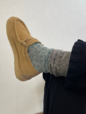 2 Pack Block Stripe Socks Blue/Green