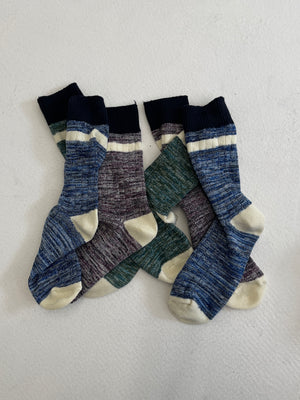 2 Pack Space Dye Socks Blue/Green
