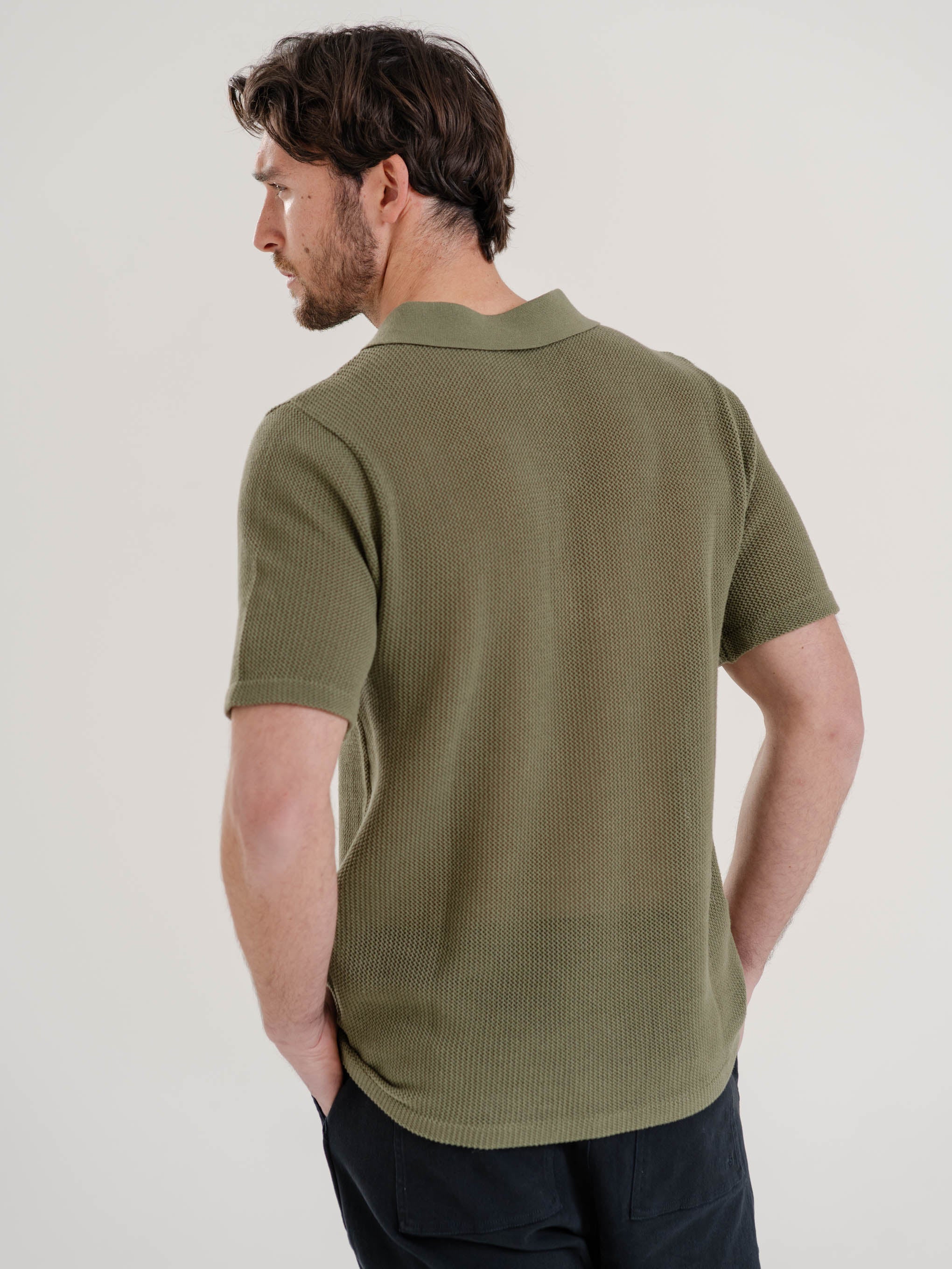 Cotton Knit Short-Sleeve Polo オリーブ 1 Buy Olive Green Regular Fit Short Sleeve Pique Polo Shirt from