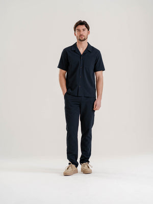 Seersucker Tapered Trousers