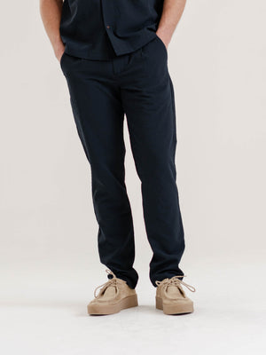 Seersucker Tapered Trousers