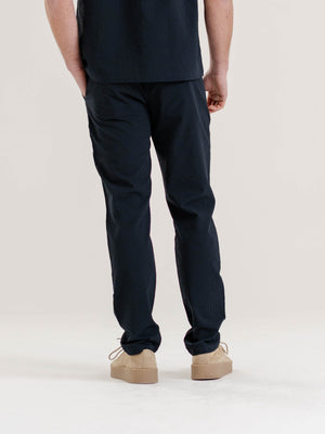 Seersucker Tapered Trousers