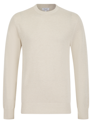 Knitted Textured Crew Neck Sweater