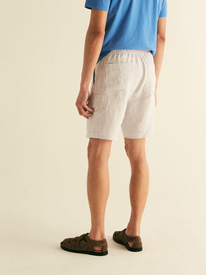Linen Stripe Cargo Short