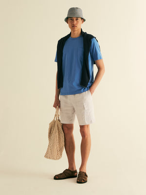 Linen Stripe Cargo Short
