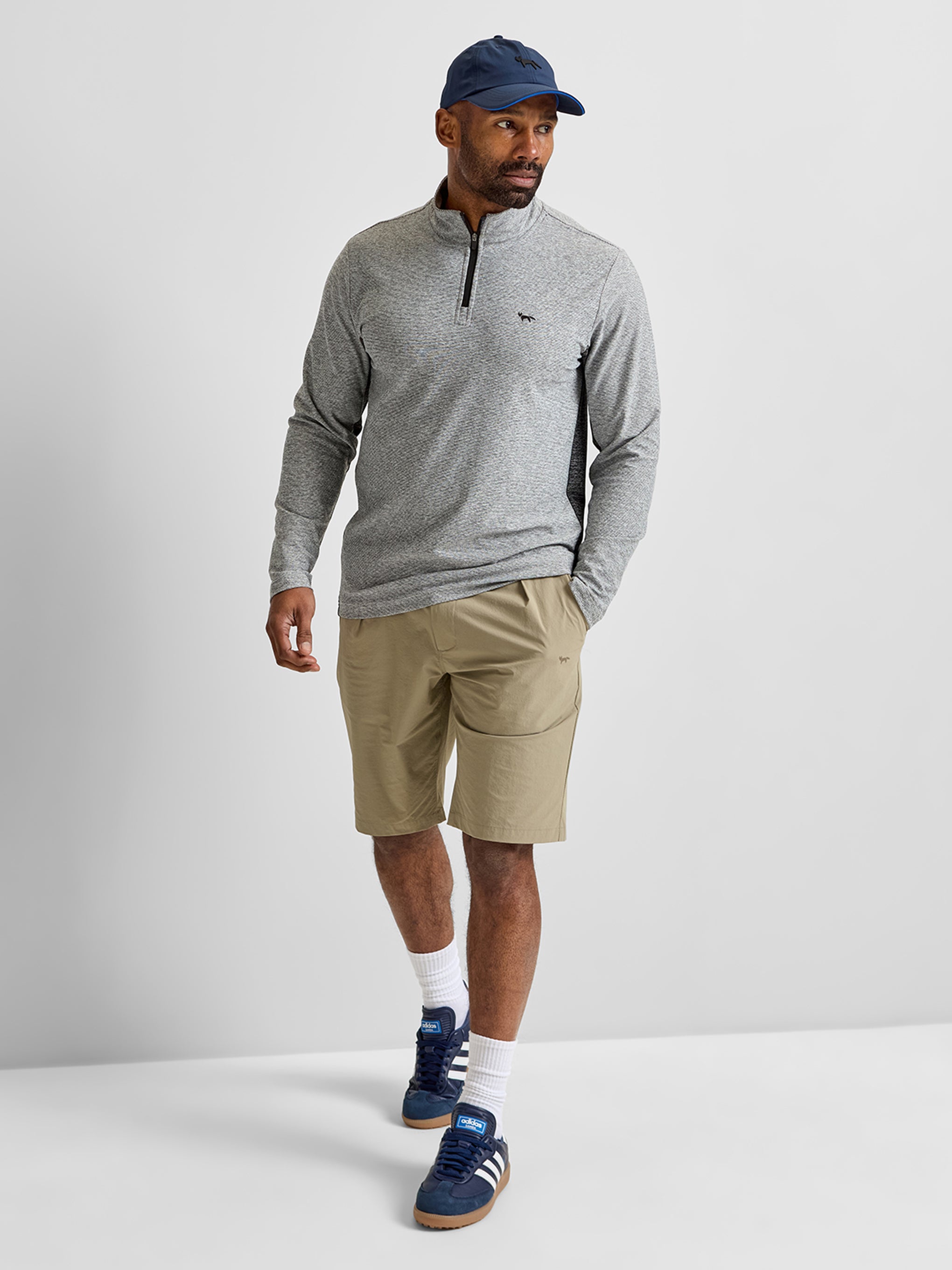 Contrast Panelled Quarter Zip Mid Layer — Wolsey