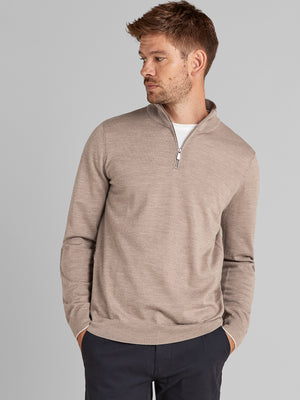 Super Fine Merino Wool Zip Neck