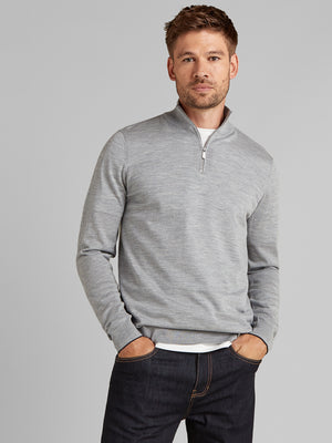 Super Fine Merino Wool Zip Neck