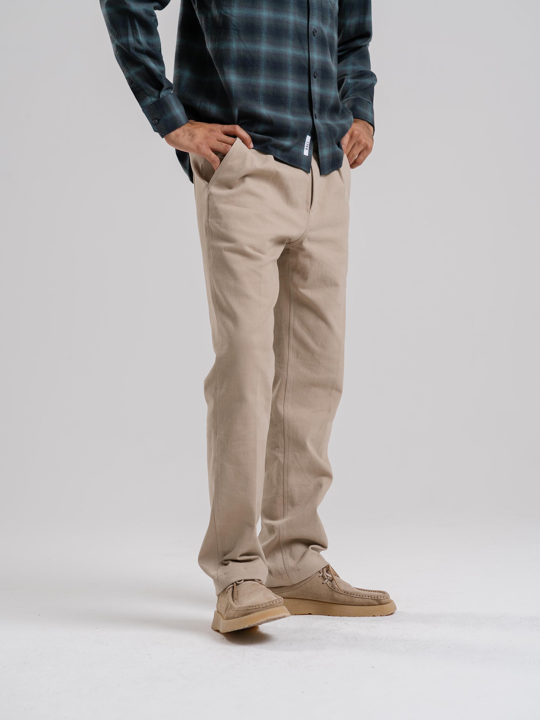 パンツ Time is on CENTER PRESSED TWILL TROUSER Rhythm Essential Twill Trouser - Stone | Chino Pants | Huckberry