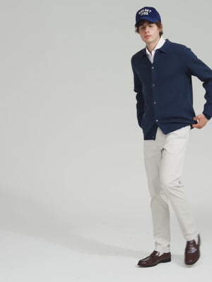 Mid Weight Merino Wool Polo Cardigan