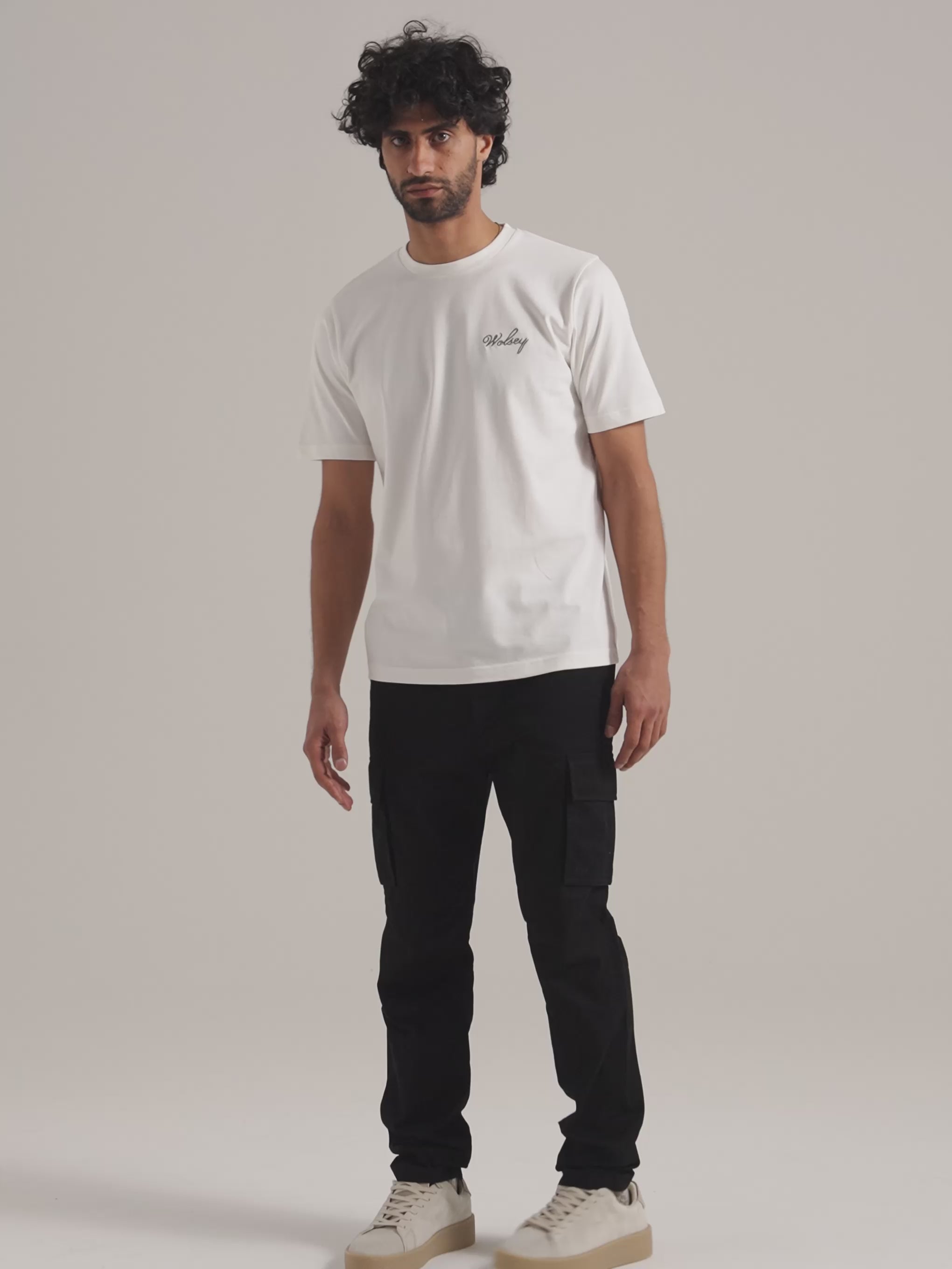Tシャツ・カットソー WOOALONG Signature Embroidery Tshirt WHITE SE3DTS527WH Embroidered Signature T-Shirt 